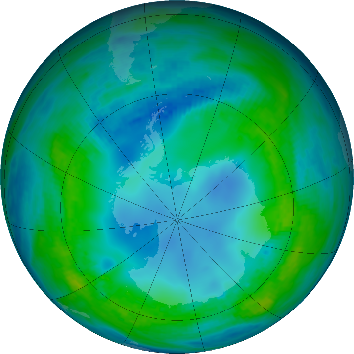 Antarctic ozone map for 13 May 1988